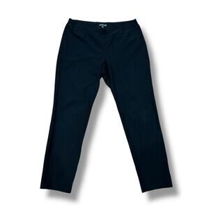 Eileen Fisher Size M Black Straight Leg Pants Stretchy Capsule Made in USA